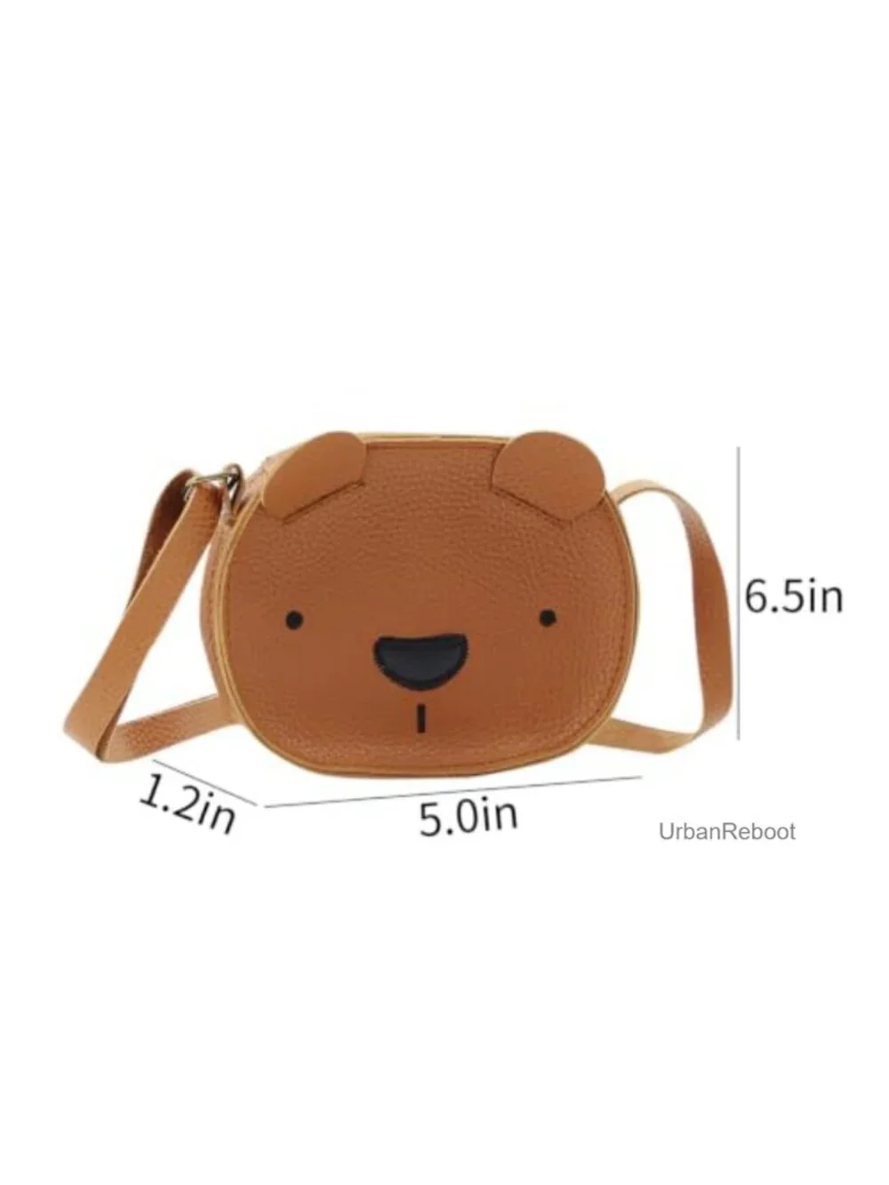 Cute Cartoon Bear PU Leather Mini Coin Purse Crossbody Bag for Little Girls
